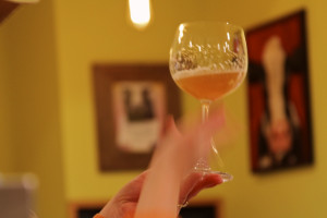 Beer in a wine glass
